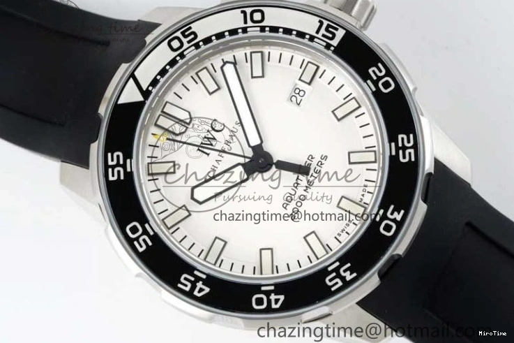 MIROTIME 0228 Premium Aquatimer Automatic SS RSF 1:1 Best Edition White Black Dial on Black Rubber Strap A 7067